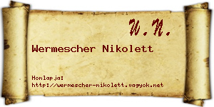 Wermescher Nikolett névjegykártya